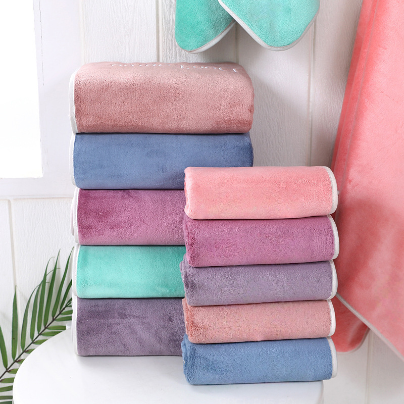 Wholesale Ultra-Fine Fiber Youthful Style Towel and Bath Towel Set, Thickened and Absorbent, for Adult Home Use, Beach Towel, Gift with Logo