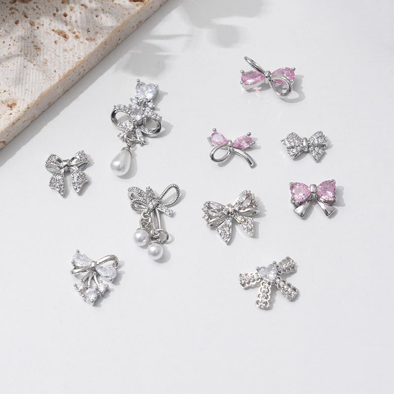 Lz23 Light Luxury Simple Dazzling Color-Preserving Luxurious Bow DIY Wearable Nail Patch Zircon Nail Art Accessories Crystal Lz23 Light Luxury Simple Dazzling Color-Preserving Luxurious Bow DIY Wearable Nail Patch Zircon Nail Art Accessories Crystal