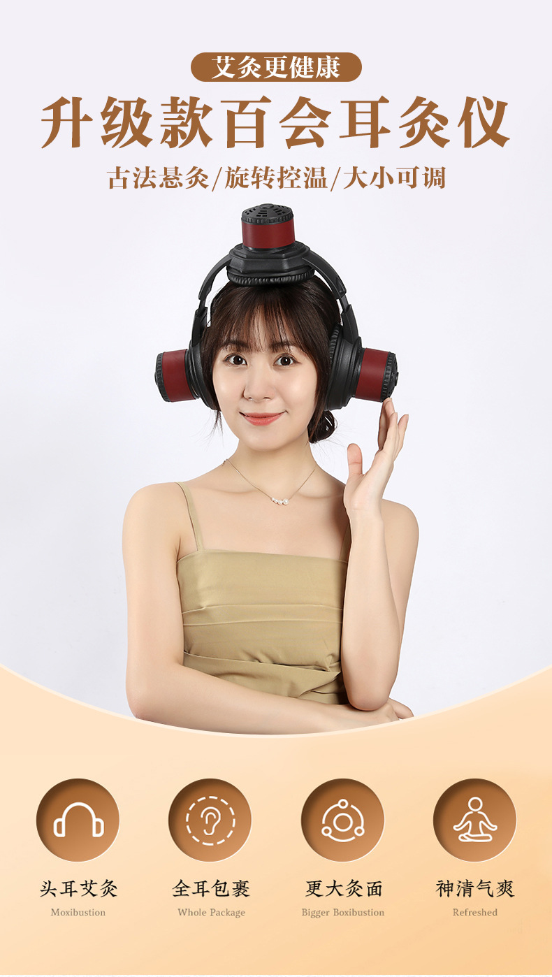 Ear Moxibustion Box Baihui Point Ear and Head Warming Device Home Portable Moxa Tool overview