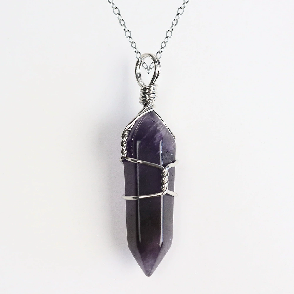 (Cross-border trading), copper hexagonal accessory, crystal pendant, necklace, ebay