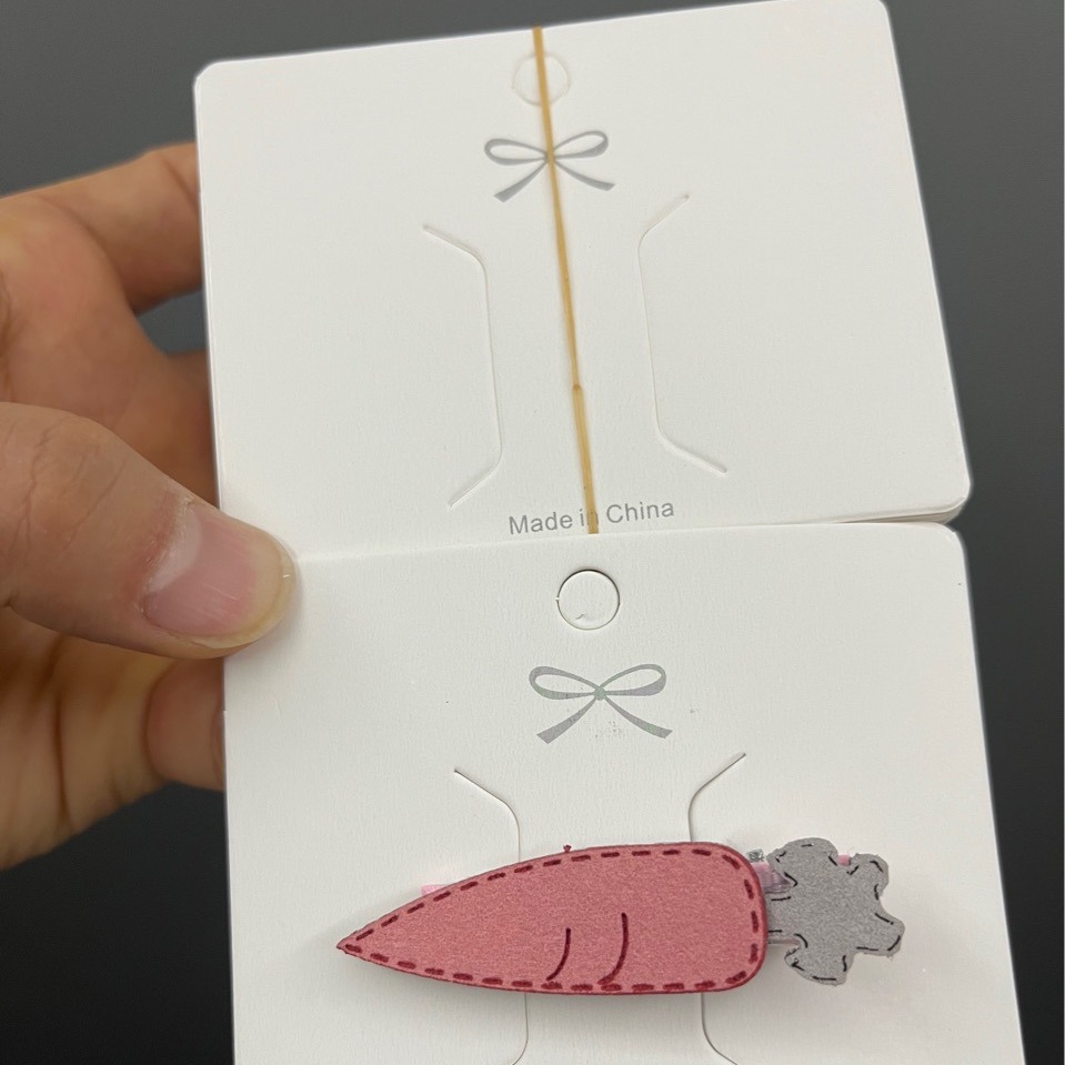 Kp768蝴蝶结发夹卡片9×7光面发卡卡片diy饰品配件吊牌制作一百张