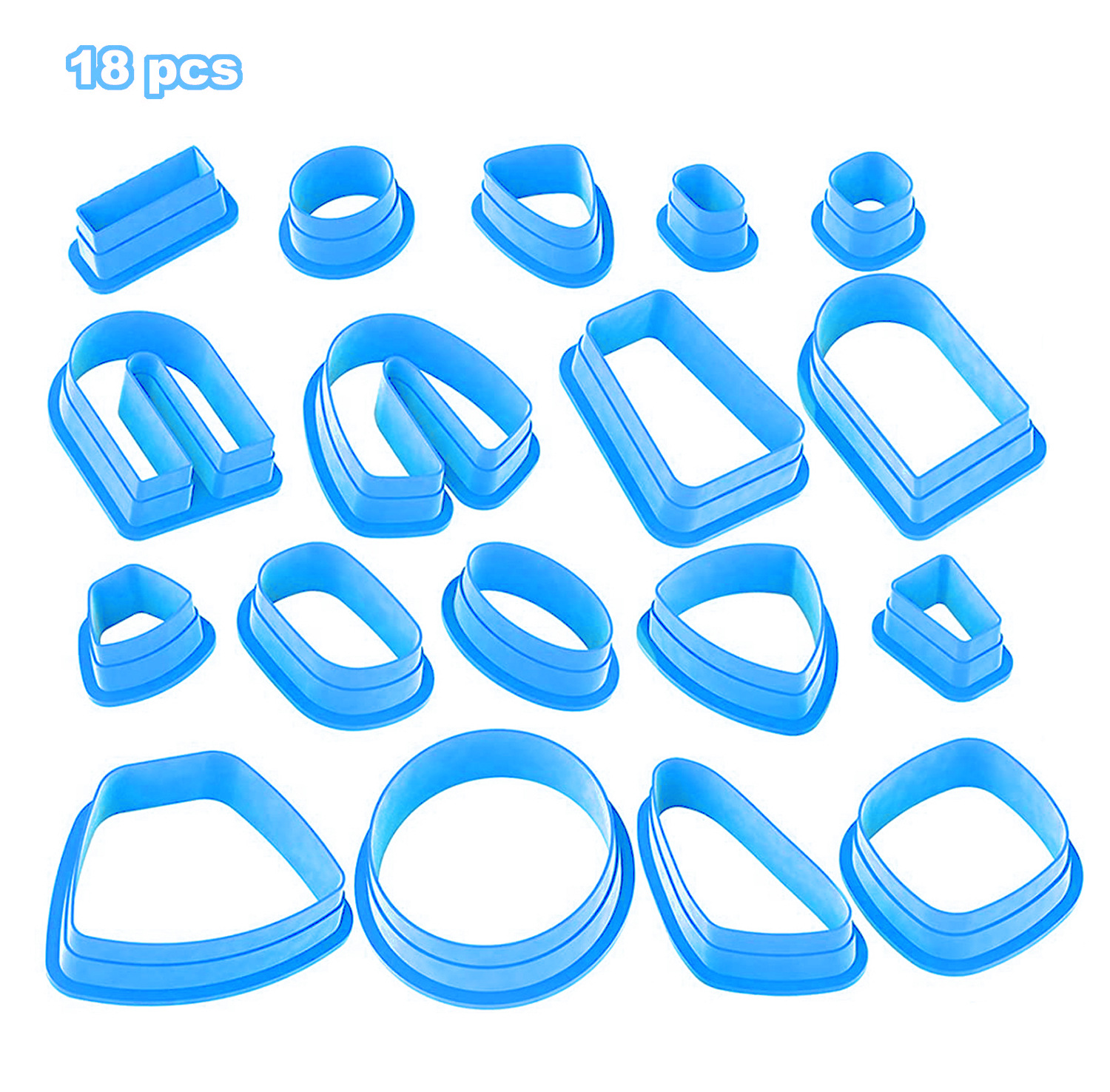 Fabricante de 18 piezas de cerámica suave molde DIY arcilla hecha a mano cortador plástico transfronteriza pendientes de arcilla producción