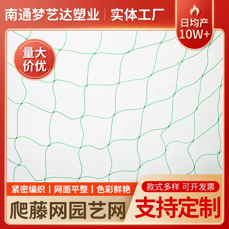 爬藤网爬藤植物用园艺网尼龙水果蔬菜豆类种植藤蔓搭架网塑料网厂