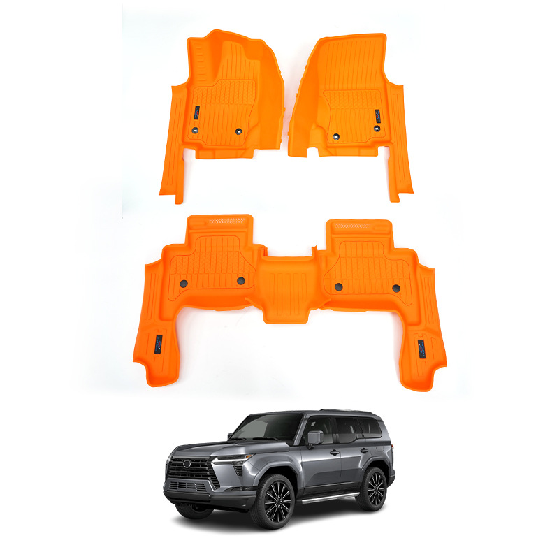Personalización transfronteriza 24 Lexus GX550h coche naranja almohadilla especial Lexus inyección TPE almohadilla para el pie