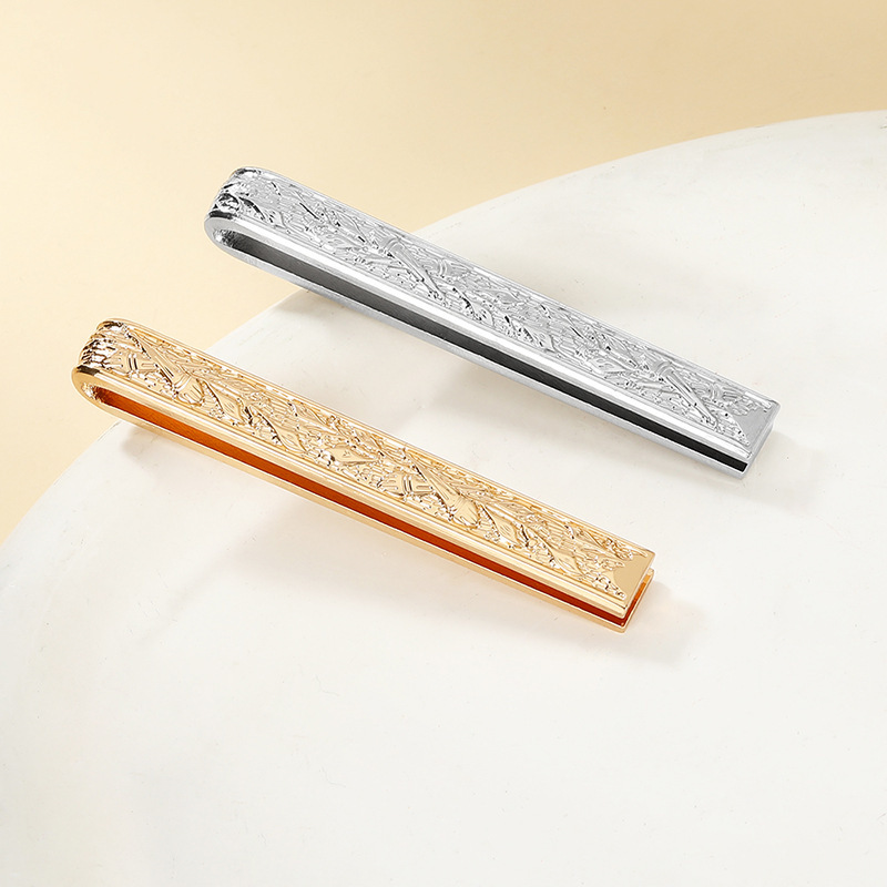 fashion new products gold and silver texture copper tie clip creative all match suit tie buckle spot_voghion.com
