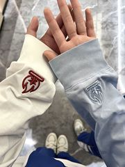 小火苗刺绣卫衣男女款秋季潮牌美式高街长袖t恤内搭打底衫