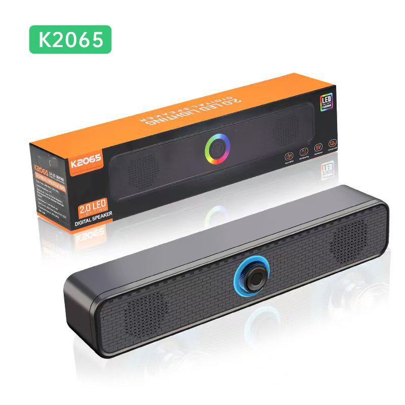 Cross-Border K2065 Long Wired Speaker Home Desktop Desktop Dual Speaker Subwoofer Computer Audio Wholesale