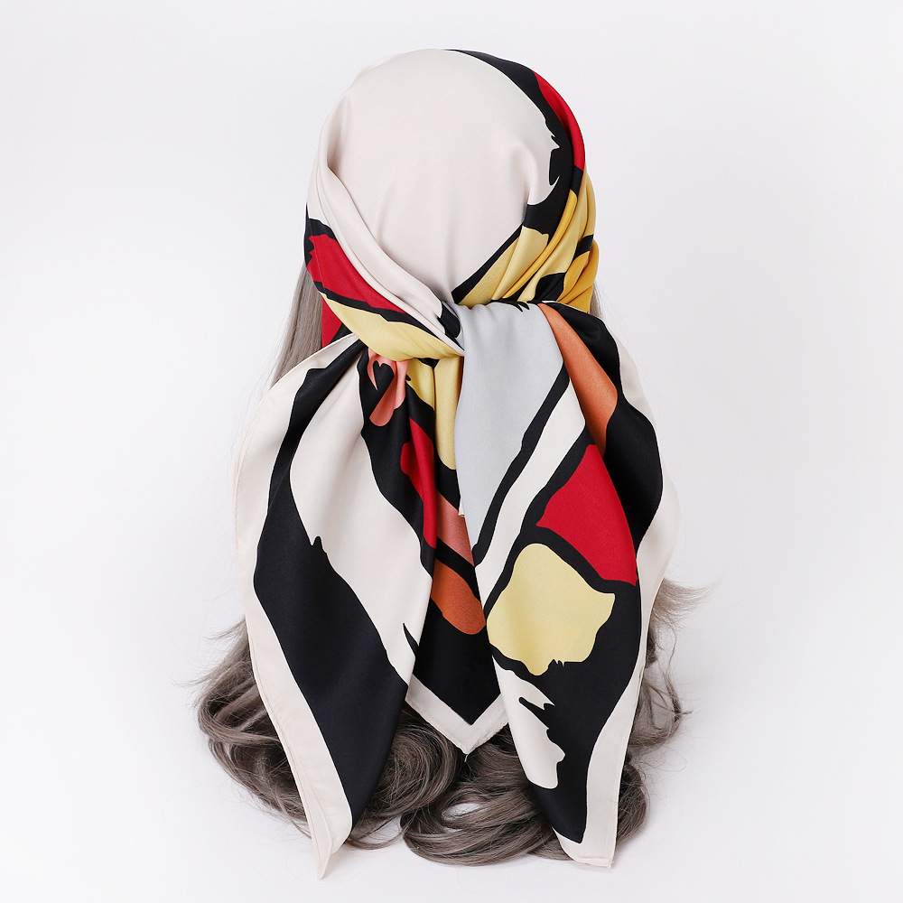 100g Weight Silk Scarf Classification Holiday Occasion Women's Casual Color Block Twill Silk Scarf
