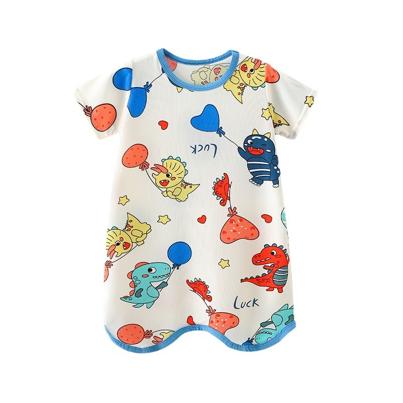 Pijama de bebé, pijama de bebé, pijama de verano delgado de manga corta de hielo para niños, pijama de niños pequeños, pijama antipatada para niños pequeños