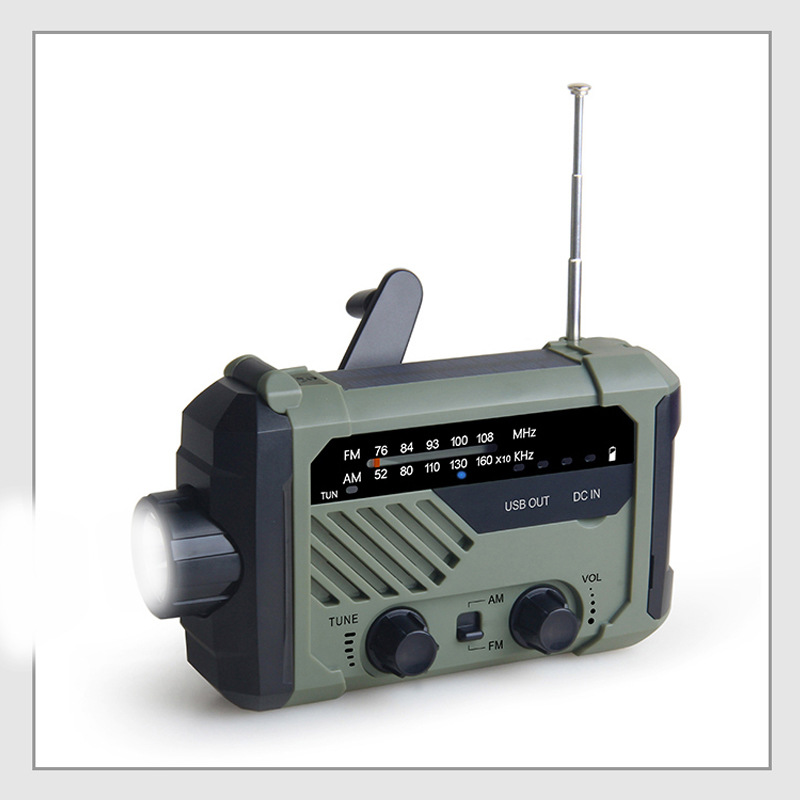 Carga del teléfono móvil SOS alarma Prevención de Desastres radio multifunción mano generación de energía radio de emergencia linterna al aire libre