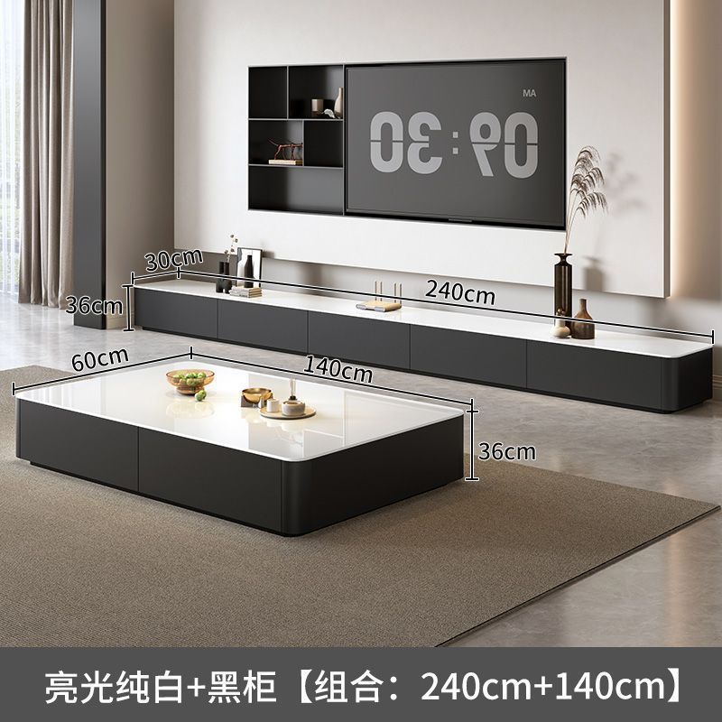 フロアテレビキャビネットリビングルームホーム2024新しい小さなアパートライト高級ハイエンドコーヒーテーブルテレビキャビネットの組み合わせ|undefined