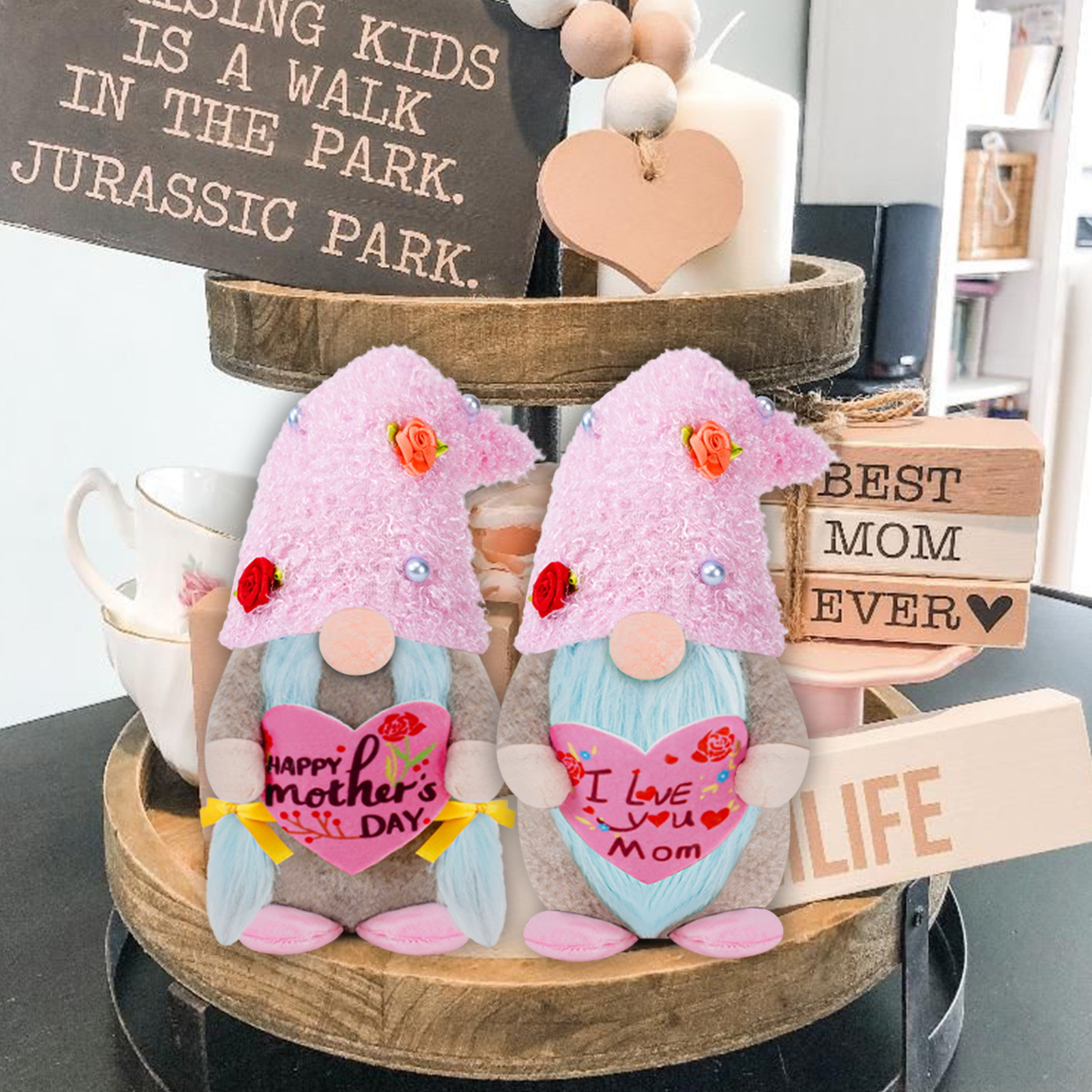 Día DE LA Madre Cruz-frontera enano cara muñeca escritorio decoración enana tierra fina tela bosque anciano muñeca decoraciones