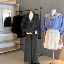 WGWE7369广州十三行女装2025早秋装新款小个子套装卫衣阔腿裤两件