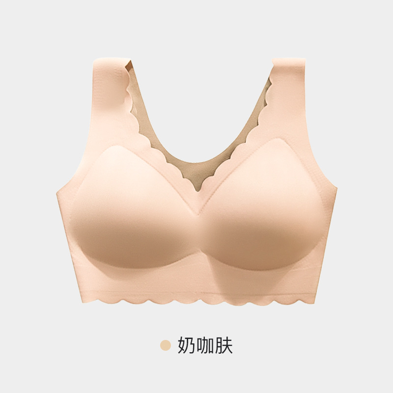 Madre de mediana edad ropa interior mujer chaleco sin marcas sin anillo de acero para reunir mujeres con pechos grandes mostrando sujetadores pequeños