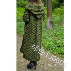 Comercio exterior transfronterizo 2023 europeo y americano nuevo cardigan Twist trenza estilo perezoso con capucha cardigan largo suéter Otoño e Invierno ropa de mujer image 10