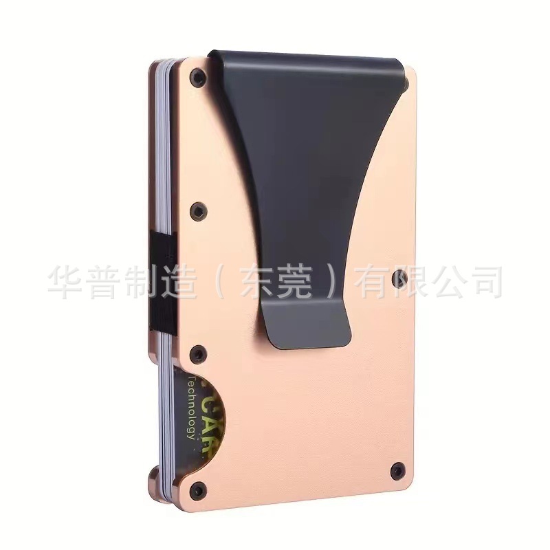 Cartera metálica antirrobo y antimagnética RFID para tarjetas de crédito, de fábrica, en stock en Amazon, de alta demanda, con opción de personalización de logotipo.