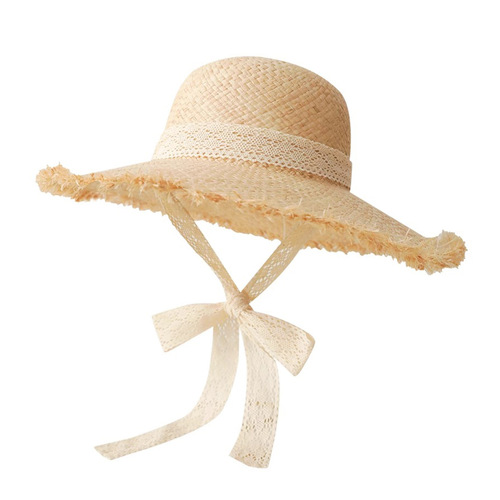 French sweet and cute floral lace sun hat, women's spring and summer outdoor travel beach sun hat