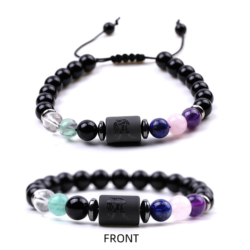 Factory Direct couple bracelet suit gift Tiger Eye Stone healing blonde tea crystal Tiger Eye Stone woven bracelet