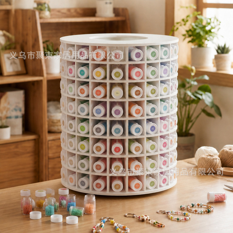 New round rotating bead rack desktop multi-layer bead tower 30ML small square bottle bead storage display rack wholesale New round rotating bead rack desktop multi-layer bead tower 30ML small square bottle bead storage display rack wholesale