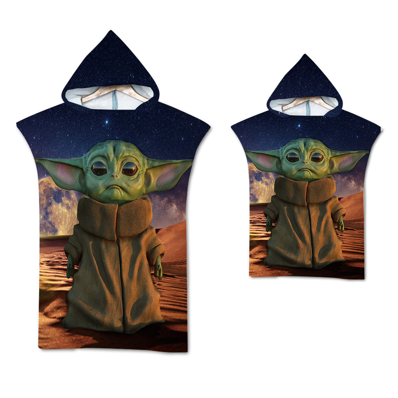 Factory Direct supply hooded wear bathrobe beach towel cloak seaside changing towel printed hooded bath towel Star Wars