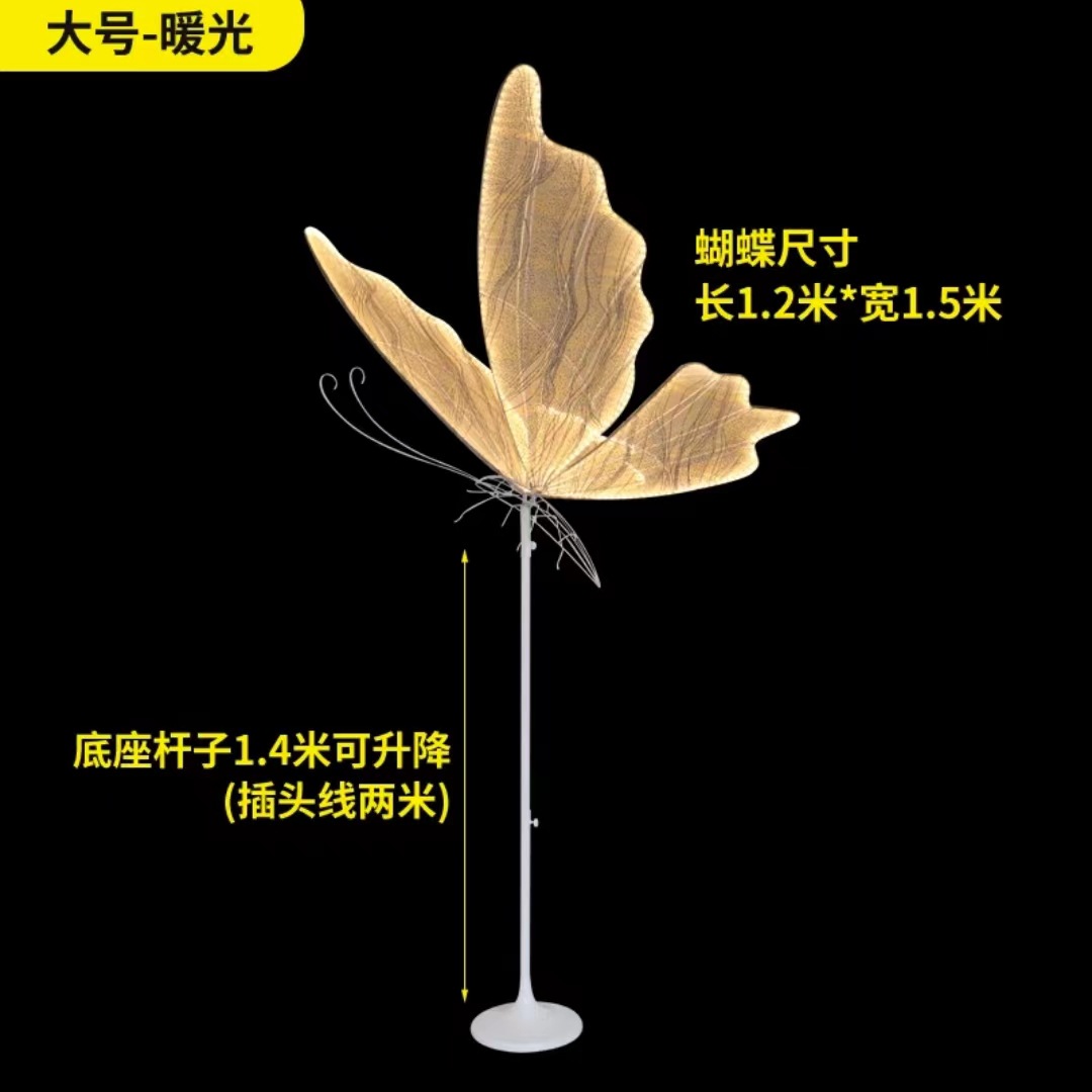 Boda apoyos diseño luminoso mariposa alas etapa decoración techo colgante boda plomo carretera escena adornos