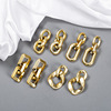 Golden acrylic fashionable trend metal chain, earrings, European style, simple and elegant design