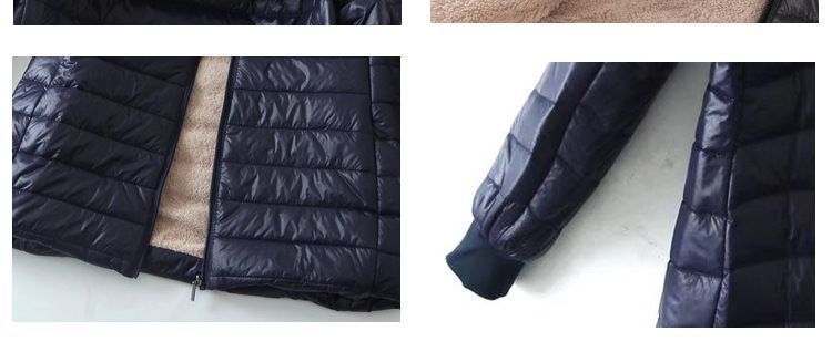 Women's Clothing autumn and winter new Korean version of the long hooded cotton coat women's lambskin warm cotton coat plus velvet jacket top_voghion.com