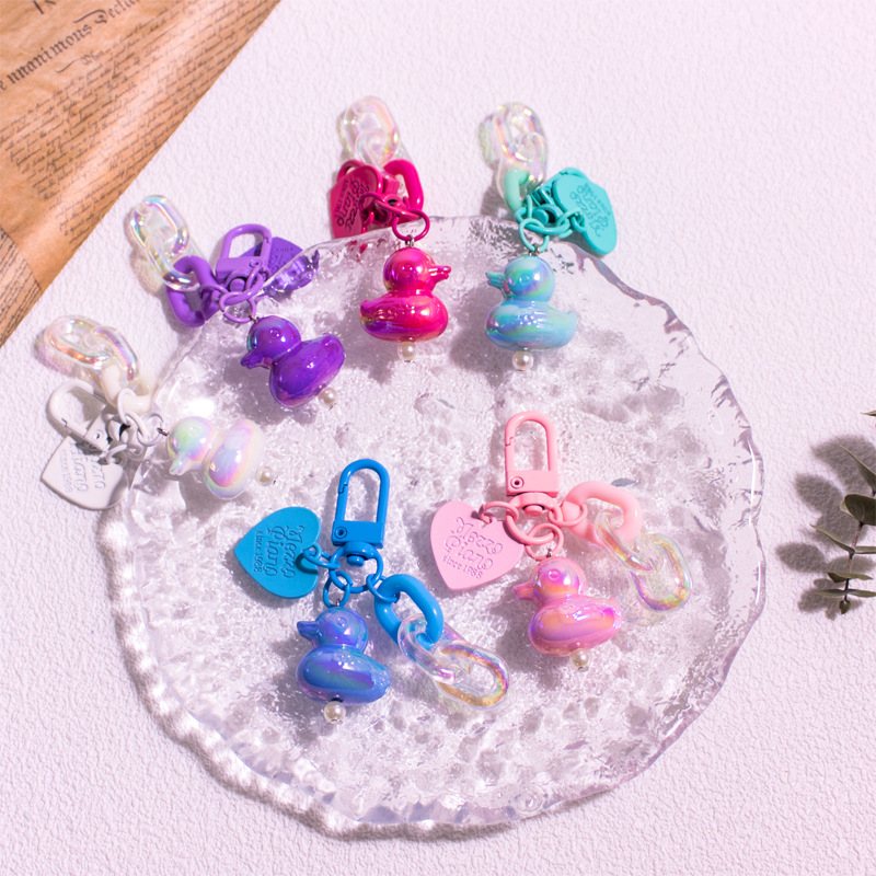 16g Weight Bag Pendant, Keychain Classification 1 Piece Quantity Daily, Party Occasion Resin Material Duck Pattern Unisex Gender Cute Style Cute Duck Resin Unisex Bag Pendant Keychain 2