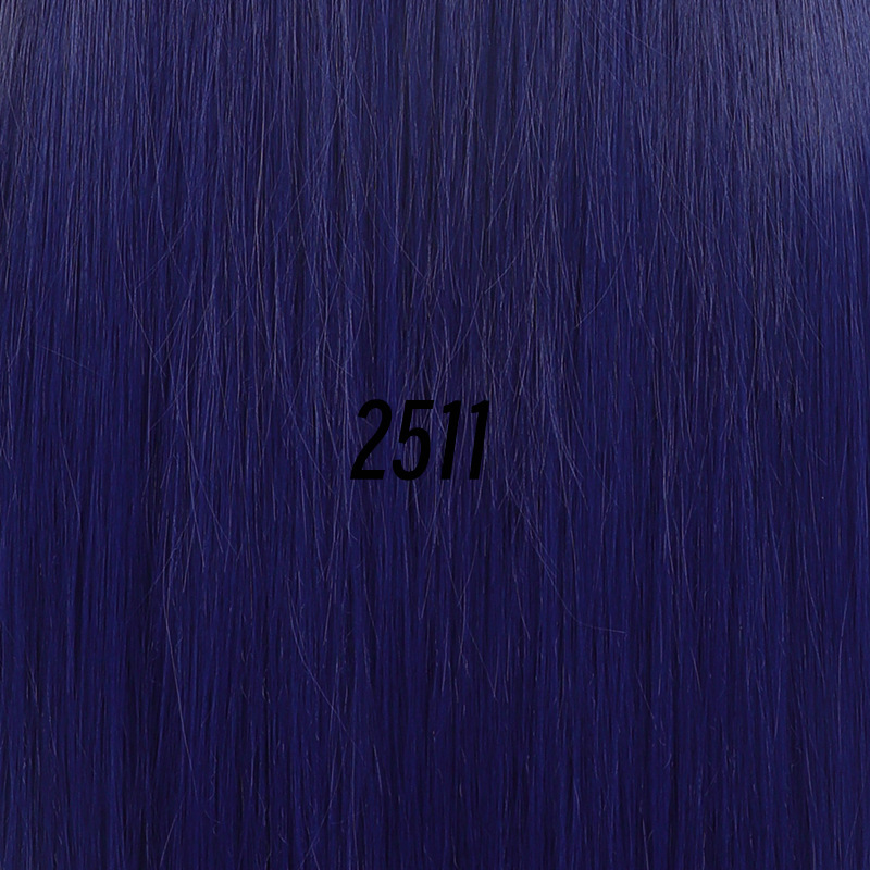 Universal hand hook long straight bangs style haze blue