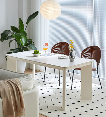 Northern Europe solid wood Cream-colored desk Simplicity white rectangle The computer table Study Reading room table