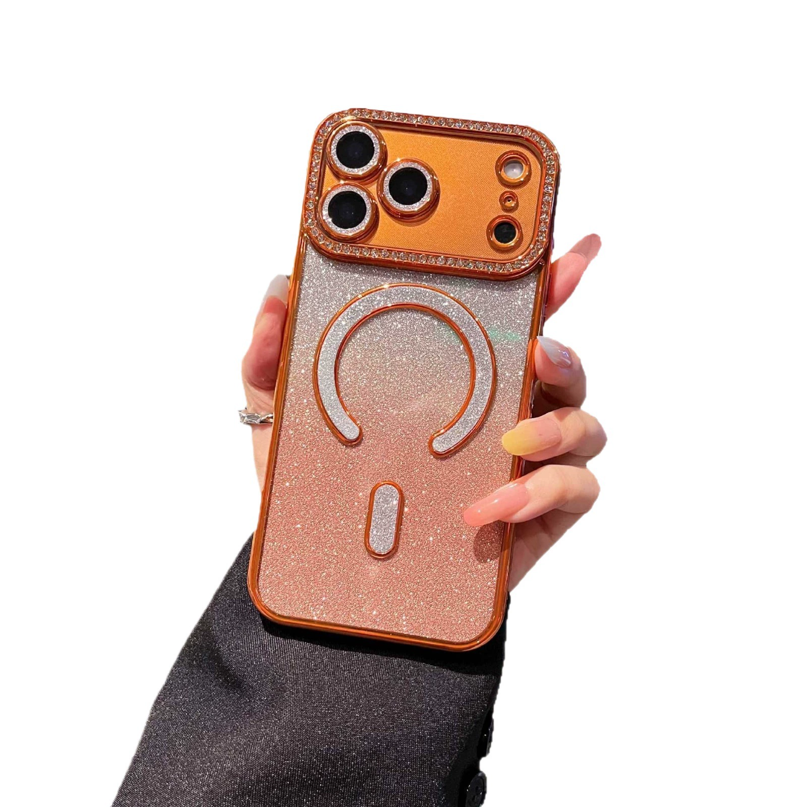 Phone case Apple iPhone17 Pro compatible — gradient glitter, camera & drop protection