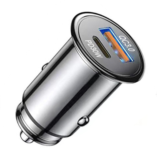 New car fast charging aluminum mini car charger dual USB metal car charger fast charger car charger