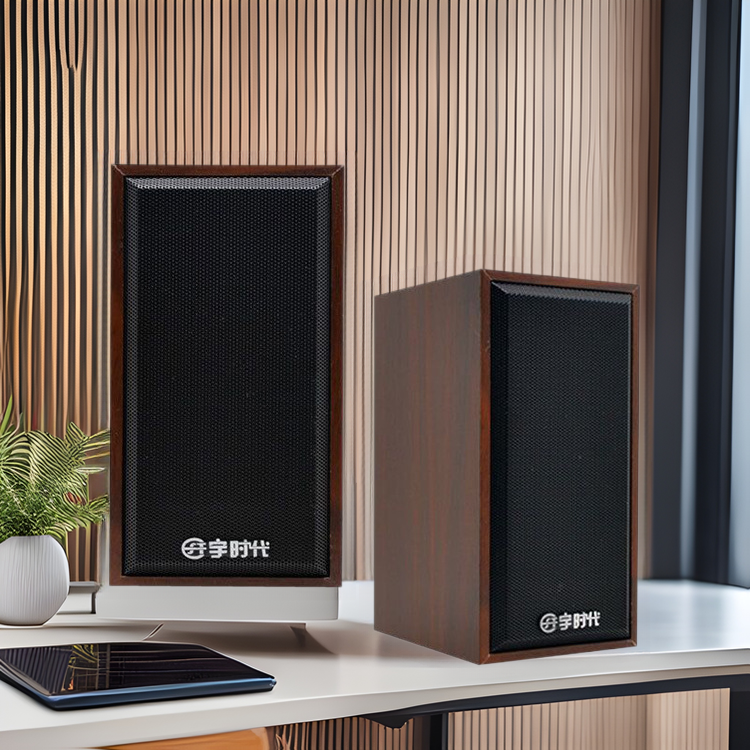 Yushi V07 wooden computer audio desktop laptop mobile phone subwoofer mini home small speaker wholesale