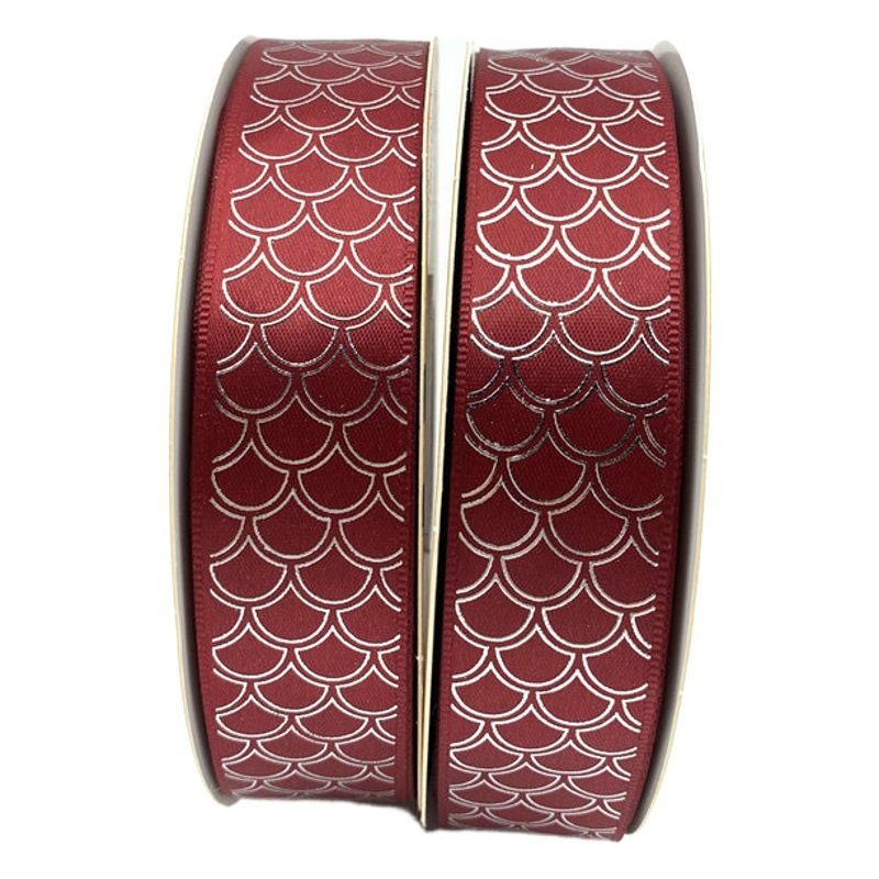 Nuevo patrón de escala de pescado dorado bandeja de barra de cinta hecha a mano dorado cinta flor caja de regalo embalaje cinta de impresión