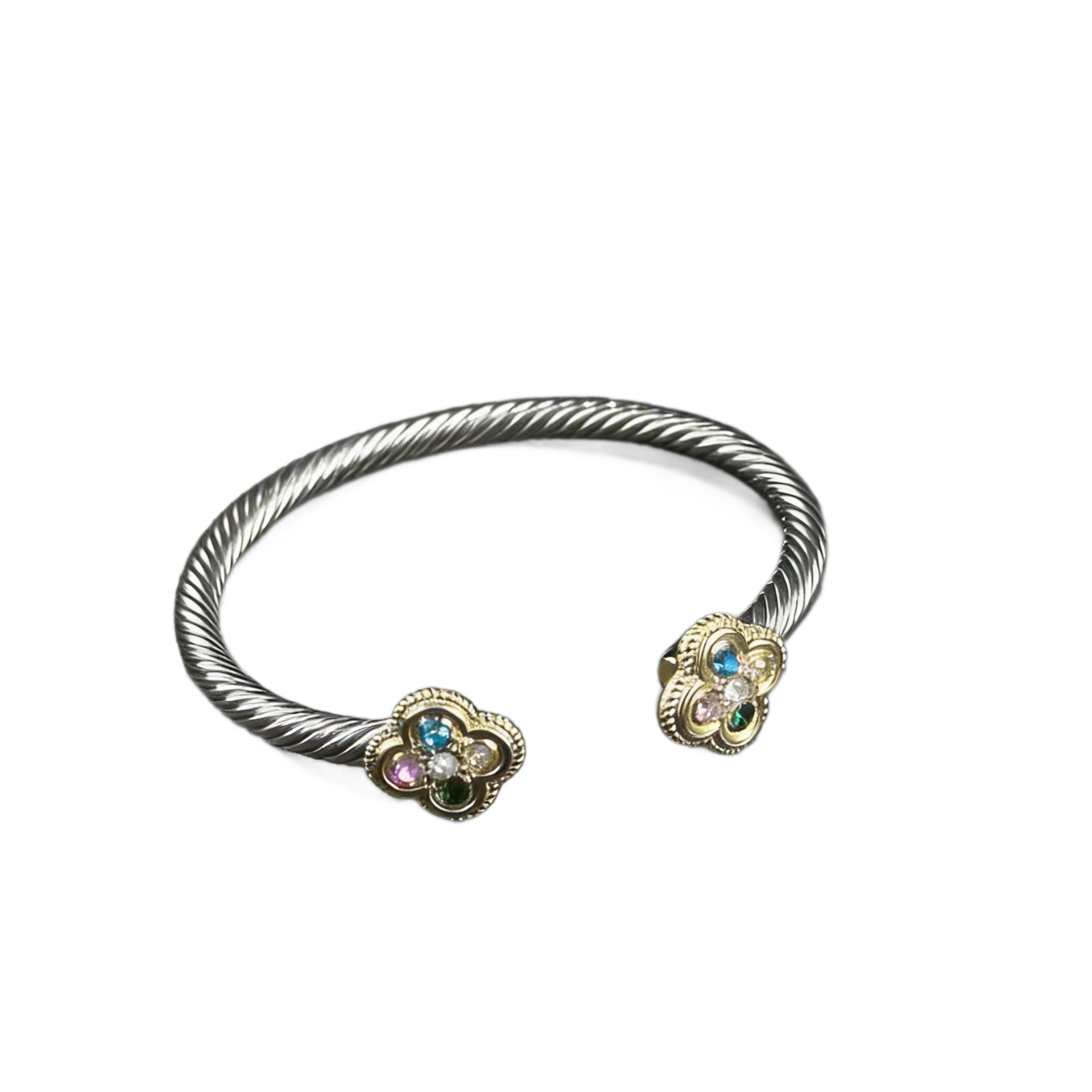 Alta calidad de cuatro hojas joyas pareja arco ligero lujo pulsera anillo al por mayor pulseras de cerámica Vinstyle