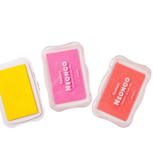 DIY rubber stamp dedicated ink pad, handmade ink pad, NEONCO neon electric glow color ink pad, planner ink pad