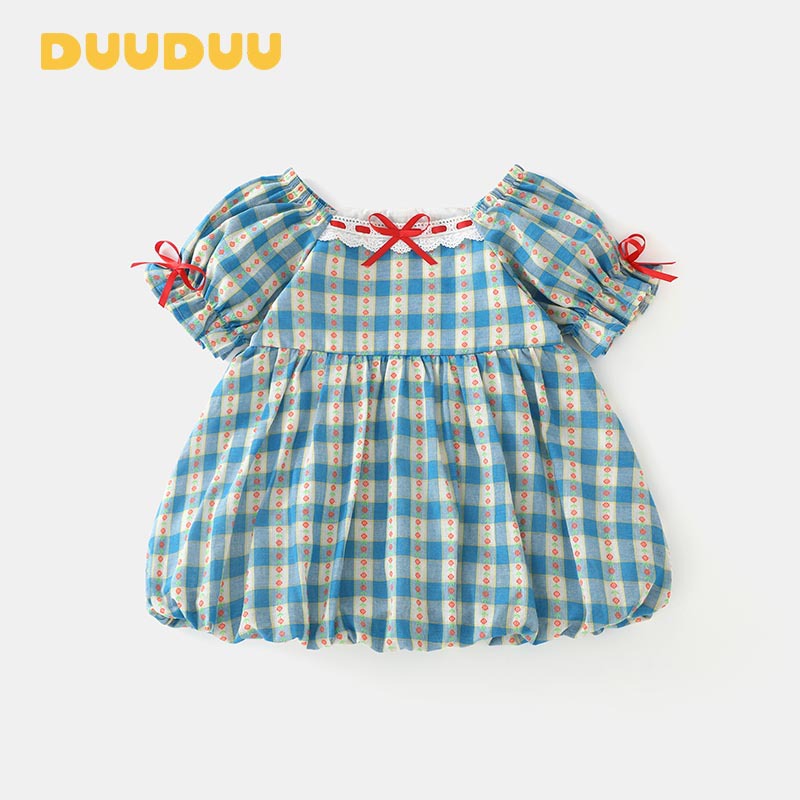 DUUDUU Western Style 2025 New Summer Thin Short Sleeve Baby Skirt Baby Princess Dress Girls dress