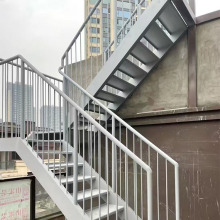 厂家定制双梁楼梯室内复式公寓楼梯室外整体简约钢板梯阁楼L型直