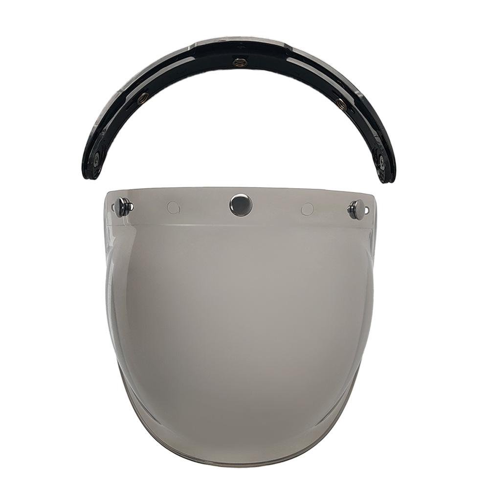 Helmet Bubble Lens Curved Three-Button Electroplating Motorcycle Retro Helmet Mirror Guard Uv Protection Sun Protection