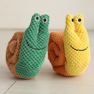 Dog Vocal Pet Plush Toy Snail Cartoon Training Play Smell Molar Pet Supplies Leakage Food Toy