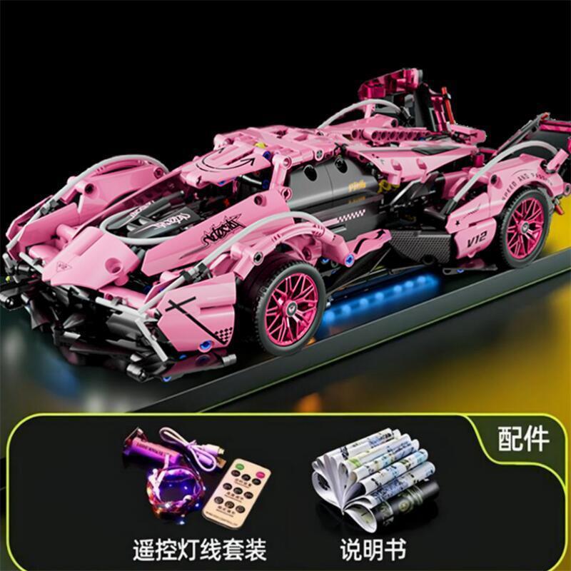 Compatible con Lamborghini V12 Black Samurai puzzle de ensamblaje de juguetes mecánicos autos deportivos regalos para niños