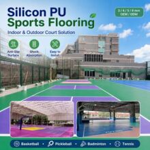 跨境硅PU篮球场材料户外塑胶球场耐磨防滑可出口包工包料施工