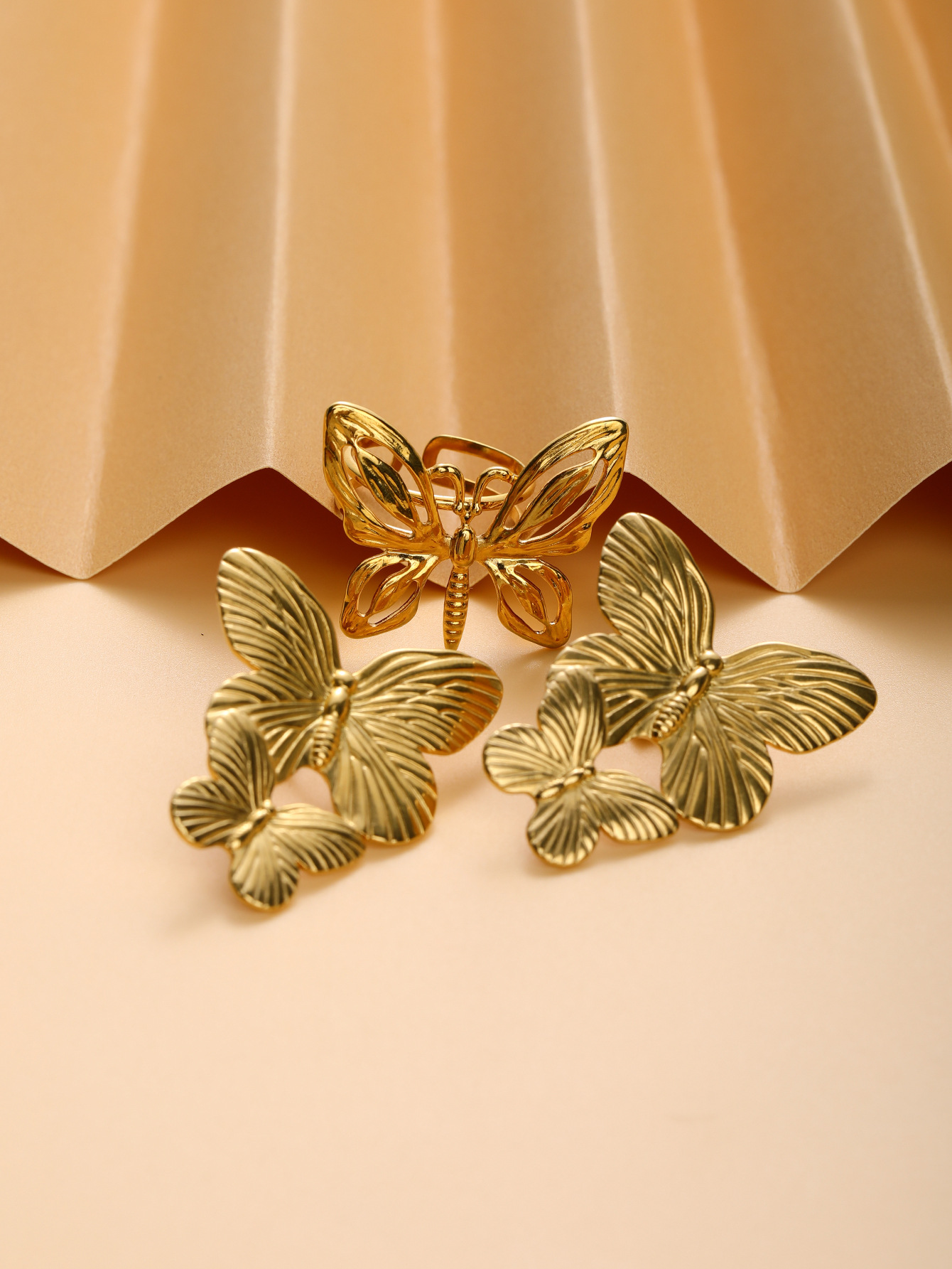 1 Set Quantity Daily Occasion Wholesale Jewelry Elegant Butterfly Titanium Steel Jewelry Set