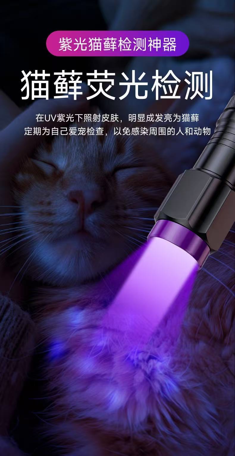 Uv Purple Light Foreign Object Detection Uv 365Nm Purple Light Mini Flashlight Fluorescent Agent Detection Lamp to Illuminate Scorpions