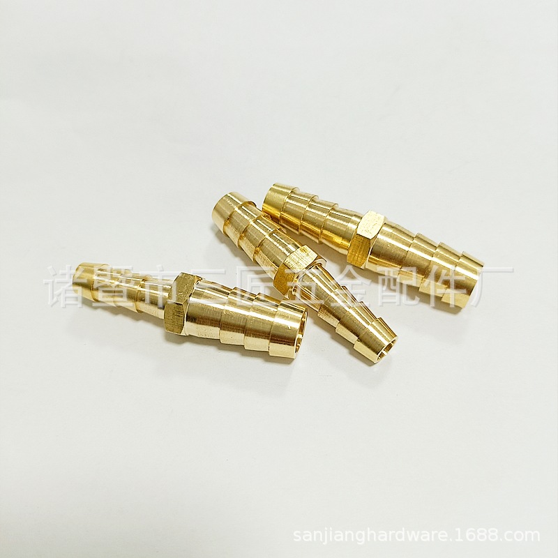 变径一字型直通铜异径宝塔直通 宝塔直接 1/4 5/16 3/8 软管接头
