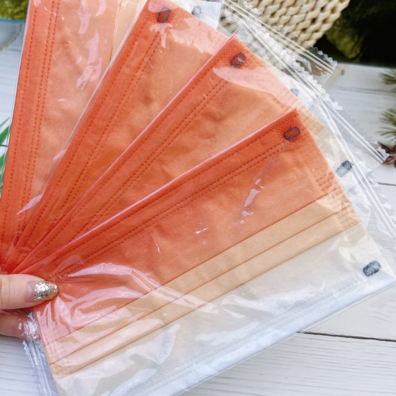 印花渐变口罩一次性3层成人款橙色渐变时尚炫酷高颜值独立包装