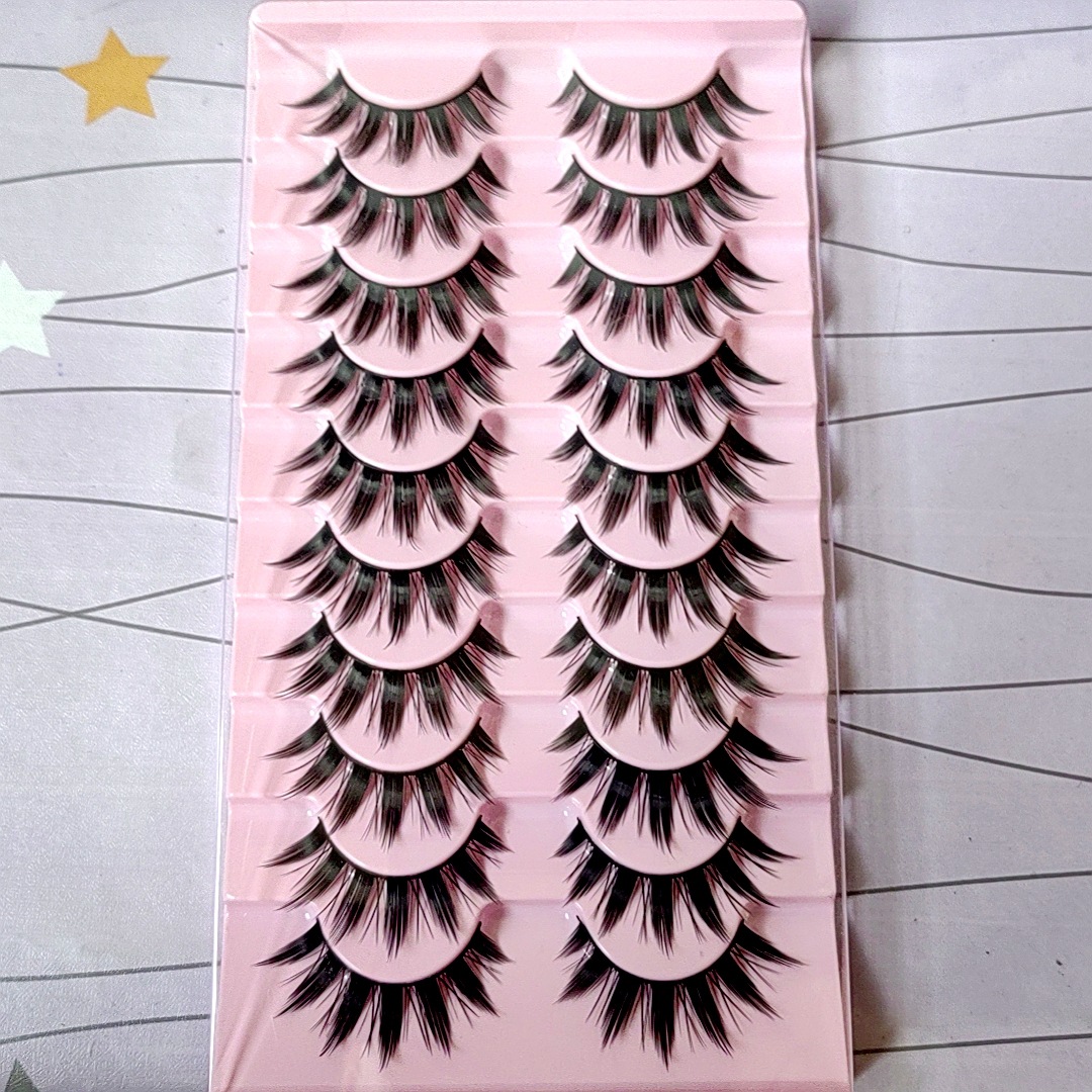 Pequeño diablo, pestañas falsas japonesas, doble párpado grueso, cómic de hadas de Barbie, ojos híbridos, pestañas cos