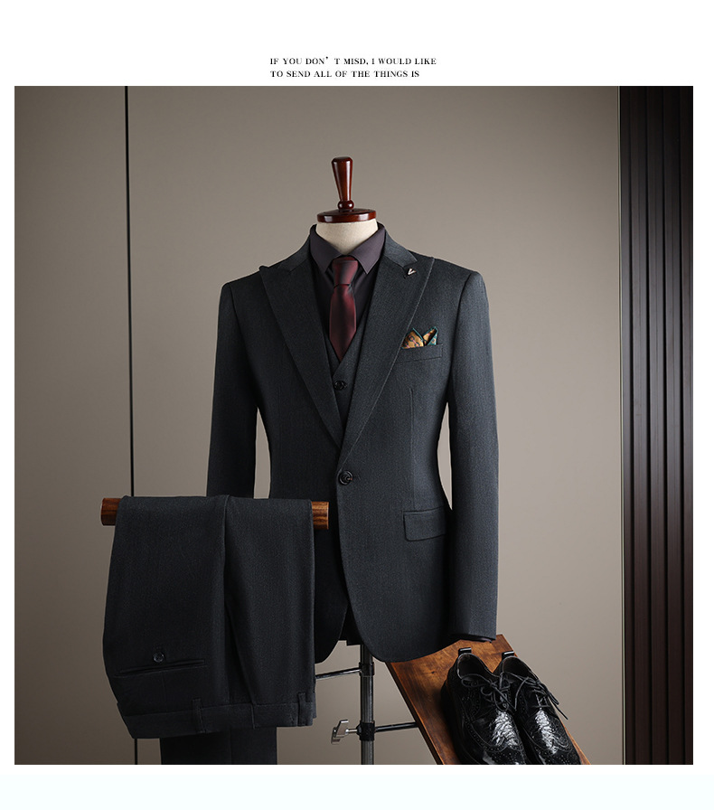 Slim Fit Business Suit For Men Professional Formal Wedding Attire_voghion.com