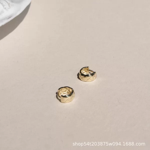 Mini Small Fragrance Style S925 Sterling Silver Plated 14K Gold Earrings Small Earrings Fashionable Ins French Small Earrings for Women
