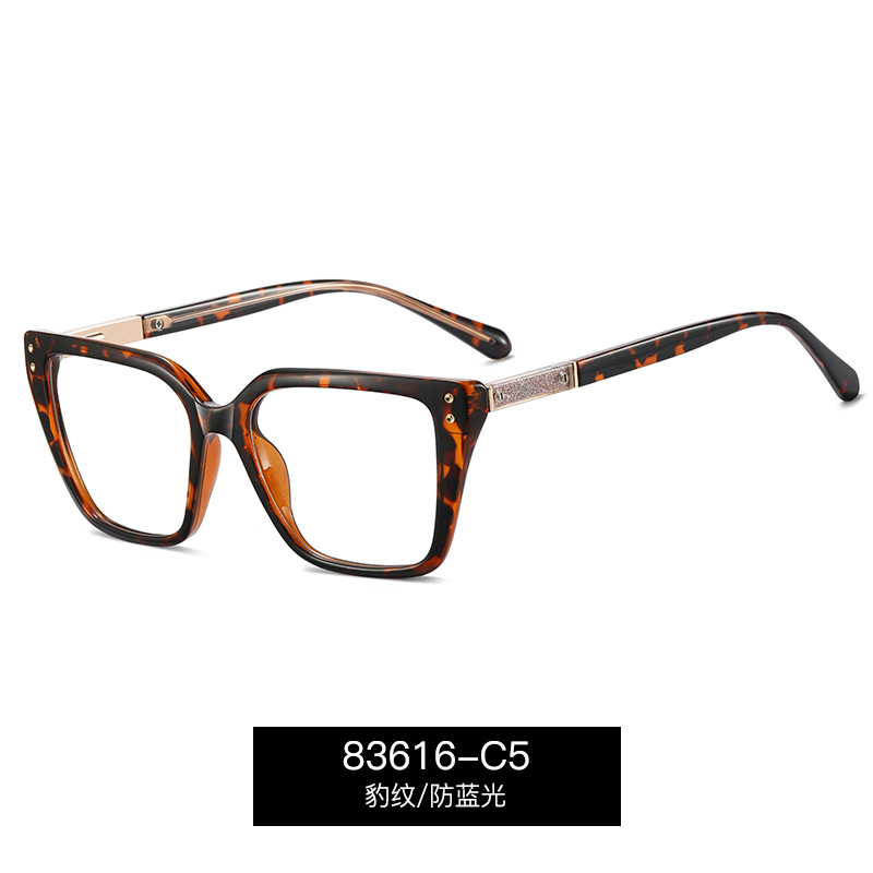 83616 nuevo producto estilo de comercio exterior moda ojo de gato gafas anti-luz azul piernas ácidas número de comodidad miopía montura mujer